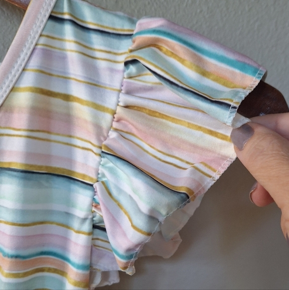 Makena Lane Girls Striped Short Sleeve Maxi Dress Size XL 8/10 - Picture 4 of 8